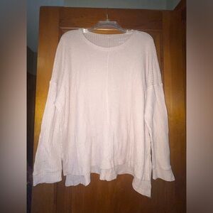 American Eagle- long sleeve waffle knit tee. Size L